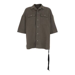 Drkshdw Men Grey 'Magnum Tommy' Short-Sleeved Button-Up Shirt In Cotton Man